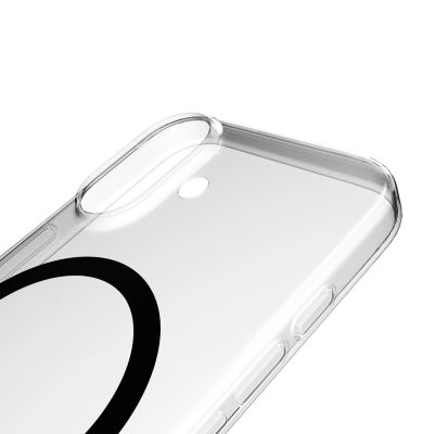 8. Etui Puro Lite Mag TPU+PC kompatybilne z MagSafe na iPhone 17 - przezroczyste z czarnym pierścieniem