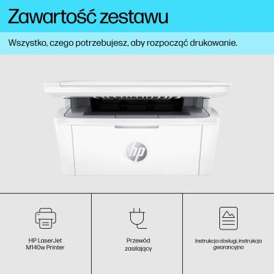 4. HP LaserJet M140w Bezprzewodowe Multifunction Czerń i biel Drukarka, Kopiarka, skaner