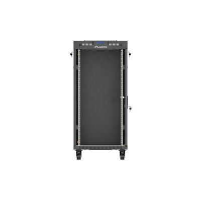 21. LANBERG SZAFA INSTALACYJNA RACK STOJĄCA 19" 24U 600X600 CZARNA DRZWI PRZESZKLONE LCD (FLAT PACK) V2