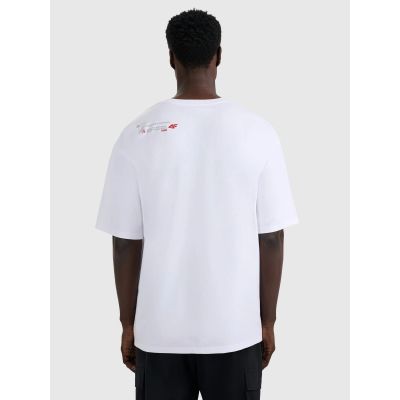 2. T-shirt oversize z nadrukiem męski 4F 4FRAW25TTSHM3257-10S