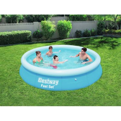 3. Bestway Fast Set 57273 basen zewnętrzny naziemny Basen nadmuchiwany W kształcie okręgu 5377 l Niebieski