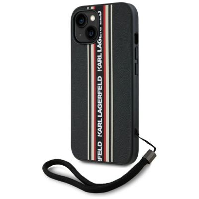 2. Etui Karl Lagerfeld Saffiano Athleisure Stripes Cord na iPhone 15 - czerwone