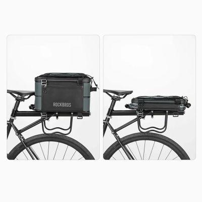 2. Torba rowerowa Rockbros A30 ROAD TO SKY składana na bagażnik 15-30 l - szara