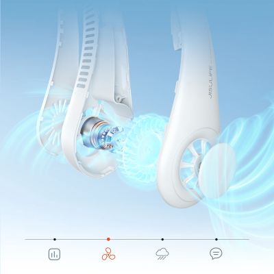 6. Wentylator Jisulife Neck Fan 3 4000mAh na szyję przenośny wiatraczek - szary