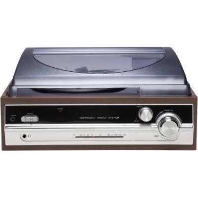 10. Gramofon retro Denver VPR-190MK2 z radiem i wbudowanymi głośnikami