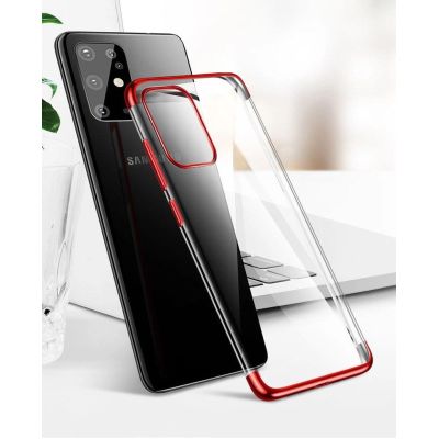 11. Clear Color case żelowy pokrowiec etui z metaliczną ramką Samsung Galaxy A72 4G niebieski