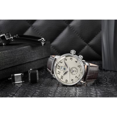 4. Zegarek Męski ZEPPELIN LZ127 Graf Zeppelin Dual Time 7644-5 + BOX