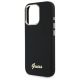 6. Etui Guess Silicone Script Metal Logo & Frame na iPhone 16 Pro Max - czarne
