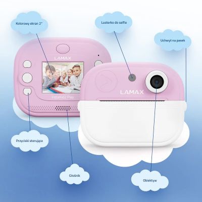 5. Aparat fotograficzny dla dzieci LAMAX InstaKid2 Play, pink