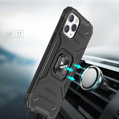 6. Wozinsky Ring Armor etui iPhone 14 Pro Max pancerny pokrowiec uchwyt magnetyczny ring niebieskie