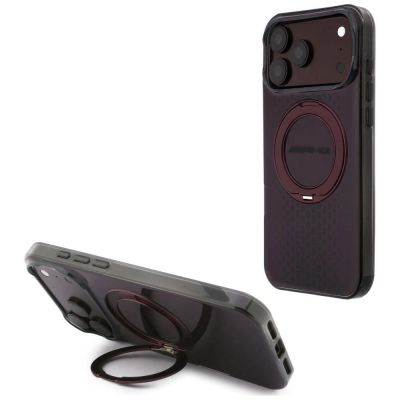 Etui Mercedes AMG IML Double Layer Urban Line with Ring Stand MagSafe na iPhone 18 Pro Max / 17 Pro Max - burgundowe