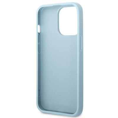 7. Etui Guess Saffiano 4G Small Metal Logo na iPhone 13 Pro / 13 - niebieskie