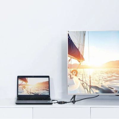 15. Ugreen kabel przewód przejściówka adapter jednokierunkowy z HDMI (męski) do VGA (żeński) FHD czarny (MM105 40253)