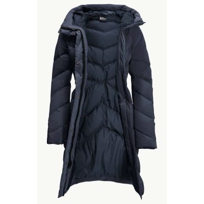 3. Kurtka zimowa damska Jack Wolfskin MARIENPLATZ COAT W night blue Down Insulated granatowa  (1206971_1010)
