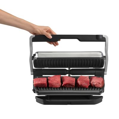 2. Grill Tefal OptiGrill GC712D34 (stołowy-zamknięty; 2000W; kolor inox)