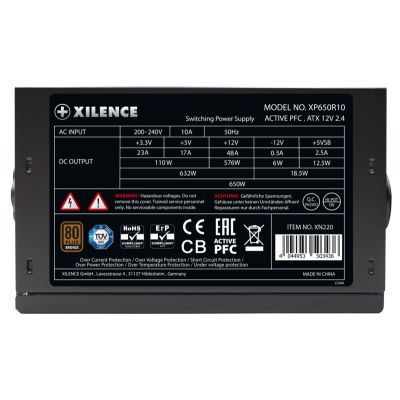 7. Xilence XN225 moduł zasilaczy 650 W 20+4 pin ATX ATX Czarny, Czerwony