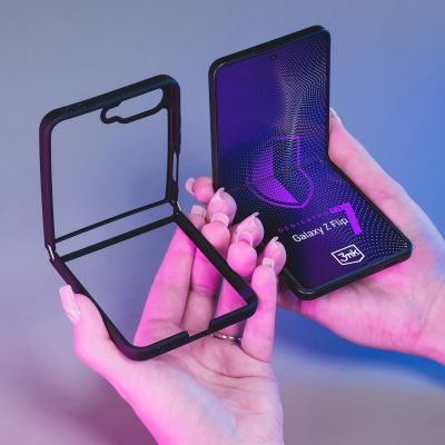 5. Etui 3mk Satin Armor Case+ na Samsung Galaxy Z Flip 7 - przezroczysto-czarne