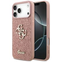Etui Guess Fixed Glitter Big 4G na iPhone 17 Pro Max - różowe
