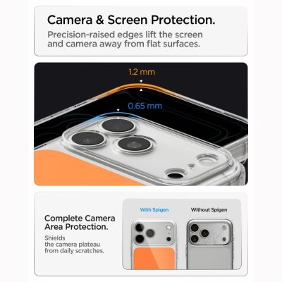 12. Etui Spigen Ultra Hybrid MagSafe na iPhone 18 Pro / 17 Pro - pomarańczowe
