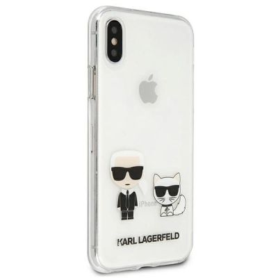 4. Etui Karl Lagerfeld Karl & Choupette na iPhone Xs Max - przezroczyste