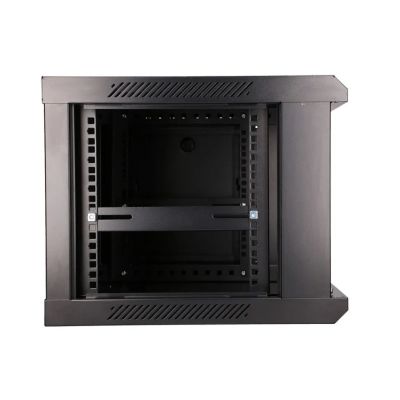 4. Szafa rack Extralink 6U 600x450 Czarna montowana na ścianie