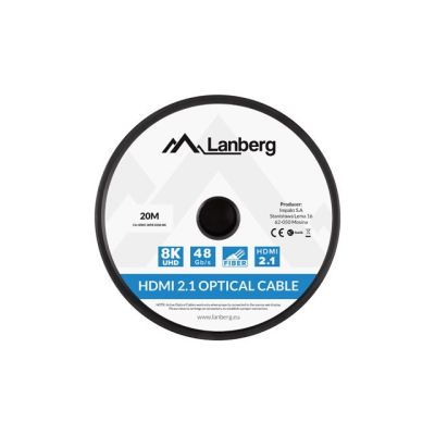 3. LANBERG KABEL HDMI M/M V2.1 20M 8K OPTYCZNY AOC CA-HDMI-30FB-0200-BK