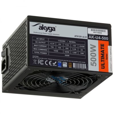 5. Akyga AK-U4-500 moduł zasilaczy 500 W 20+4 pin ATX ATX Czarny