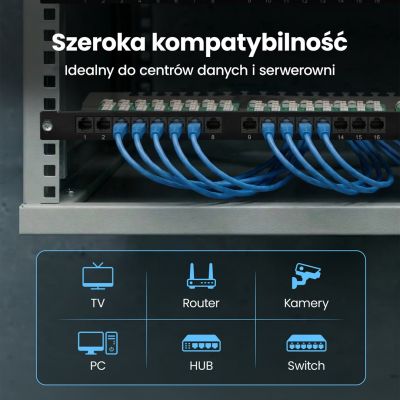15. Patch panel Extralink EX.9663 (0.5U; kat. 6; 24xRJ-45)