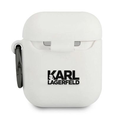 2. Etui Karl Lagerfeld Silicone Choupette na AirPods 1 / 2 Cover - białe