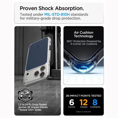 11. Etui Spigen Ultra Hybrid MagSafe na iPhone 18 Pro Max / 17 Pro Max - niebieskie matowe