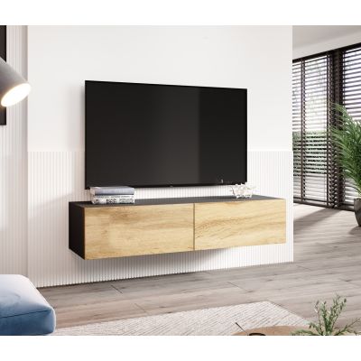 3. Szafka RTV VIGO '140' 30/140/40 czarny/dąb wotan