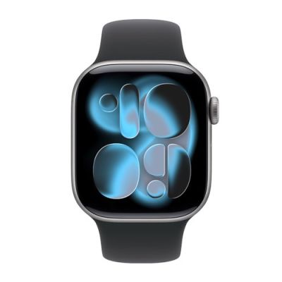 3. Apple Watch Series 11 GPS + Cellular 42mm Aluminiowa koperta w kolorze gwiezdnej szarości z czarnym paskiem sportowym - S/M (MF8A4ZR/A)