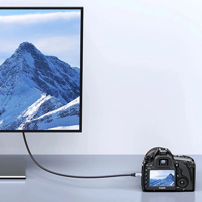 4. Kabel Ugreen HD164 15516 micro HDMI / HDMI 2.1 8K 1m  - szary