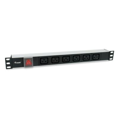 7. Equip 333319 rozdzielacz zasilania PDU 6 x gniazdo sieciowe 1U Czarny