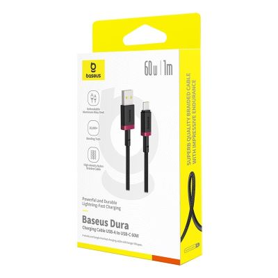 6. Kabel Baseus Dura USB-Typ C 60W 1m (czerwono-czarny)