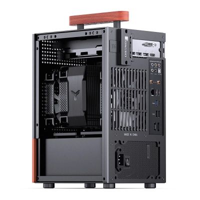 22. Obudowa Jonsbo T6, Mini-Tower, Mini-ITX, Tempered Glass, Holz - czarna