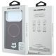 8. Etui Karl Lagerfeld with Ring Stand 360 Choupette Head Pin MagSafe na iPhone 18 Pro / 17 Pro - burgundowe