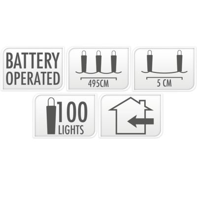 3. LAMPKI DRUCIKI NA BATERIE GIRLANDA 100 LED SUPER CIEPŁY BIAŁY