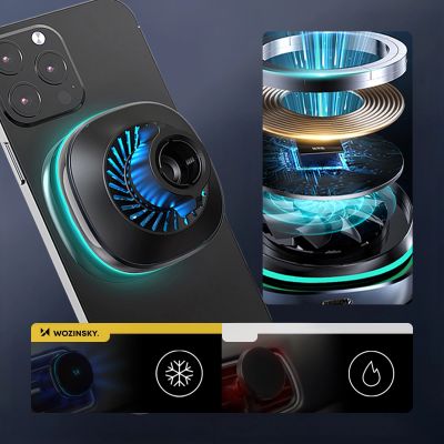4. Uchwyt samochodowy Wozinsky WCT5-Q6S2Y z ładowarką indukcyjną Qi/MagSafe 15W na kratkę wentylacji z wentylatorem - czarny