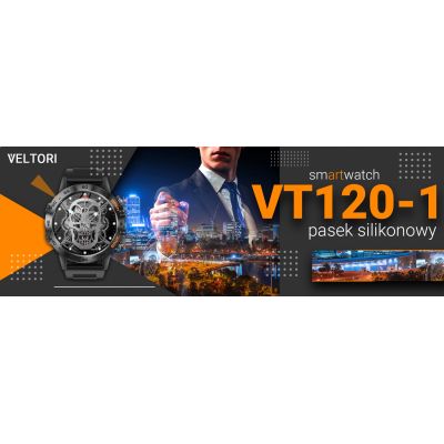 10. Smartwatch VELTORI VT120-1 Czarny Pasek Silikonowy