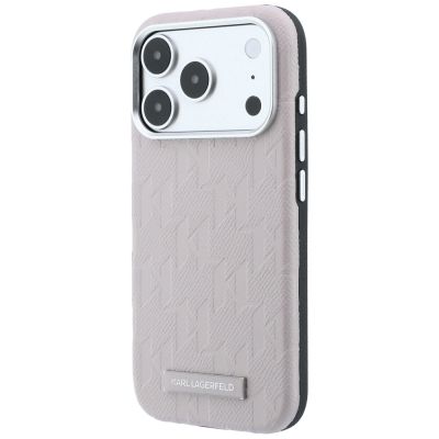 2. Etui Karl Lagerfeld Grained Mono Resin Logo MagSafe na iPhone 17 Pro / 18 Pro - różowe