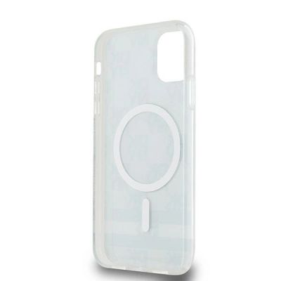 4. Etui DKNY IML Checkered Mono Pattern & Printed Stripes MagSafe na iPhone 11 / Xr - czarne