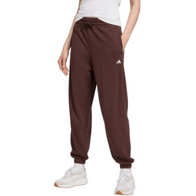 7. Spodnie damskie adidas Essentials Small Logo French Terry Cuffed brązowe JX3864
