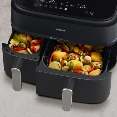 7. Philips 5000 series NA551/00 frytkownica Podwójny 9 l Autonomiczny 2750 W Frytkownica na gorące powietrze Czarny, Srebrny