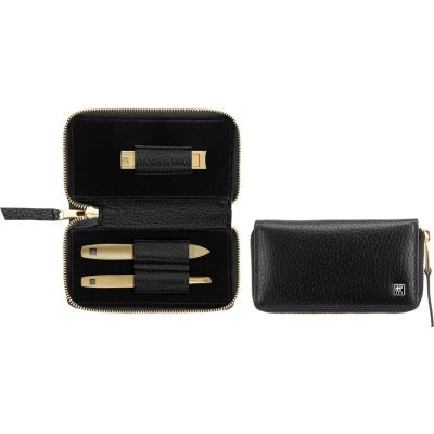 6. Zestaw do manicure ZWILLING Twinox Gold Edition 97746-004-0 – czarne skórzane etui 3 elementy - czarny