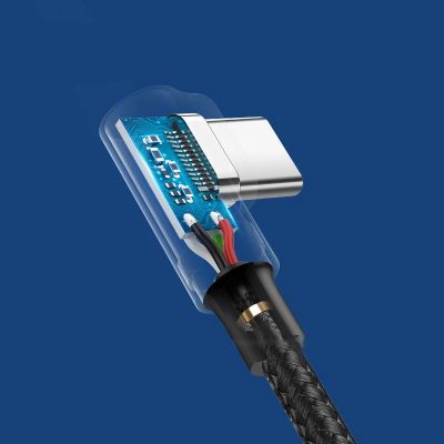 3. Ugreen kątowy kabel przewód USB - USB Typ C Quick Charge 3.0 QC3.0 3 A 2 m szary (US176 20857)