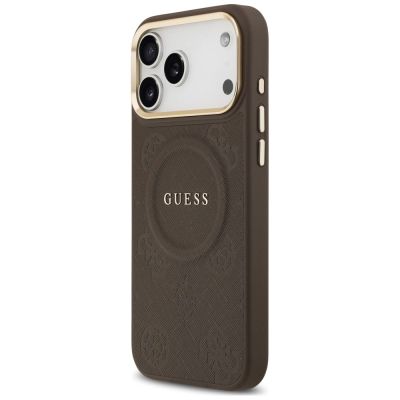 2. Etui Guess Peony Hot Stamp MagSafe na iPhone 18 Pro Max / 17 Pro Max - brązowe