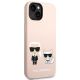 4. Etui Karl Lagerfeld Silicone Karl&Choupette MagSafe na iPhone 14 Plus - jasnoróżowe