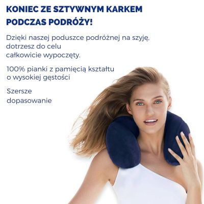 5. TRAVEL BLUE PODUSZKA Z PIANKI MEMORY TRANQUILITY NAVY
