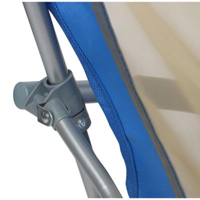 13. FOTEL TURYSTYCZNO PLAŻOWY Z PODŁOKIETNIKAMI 55x58x64CM SKŁADANY NIEBIESKI